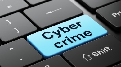 Security concept: Cyber Crime on computer keyboard background