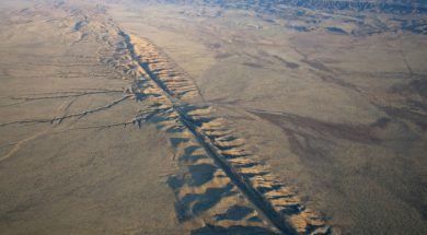 Aerial of the San Andeas Fault.